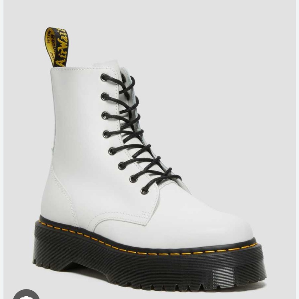 Dr Martens Jason Boot Smooth Leather Platforms- White